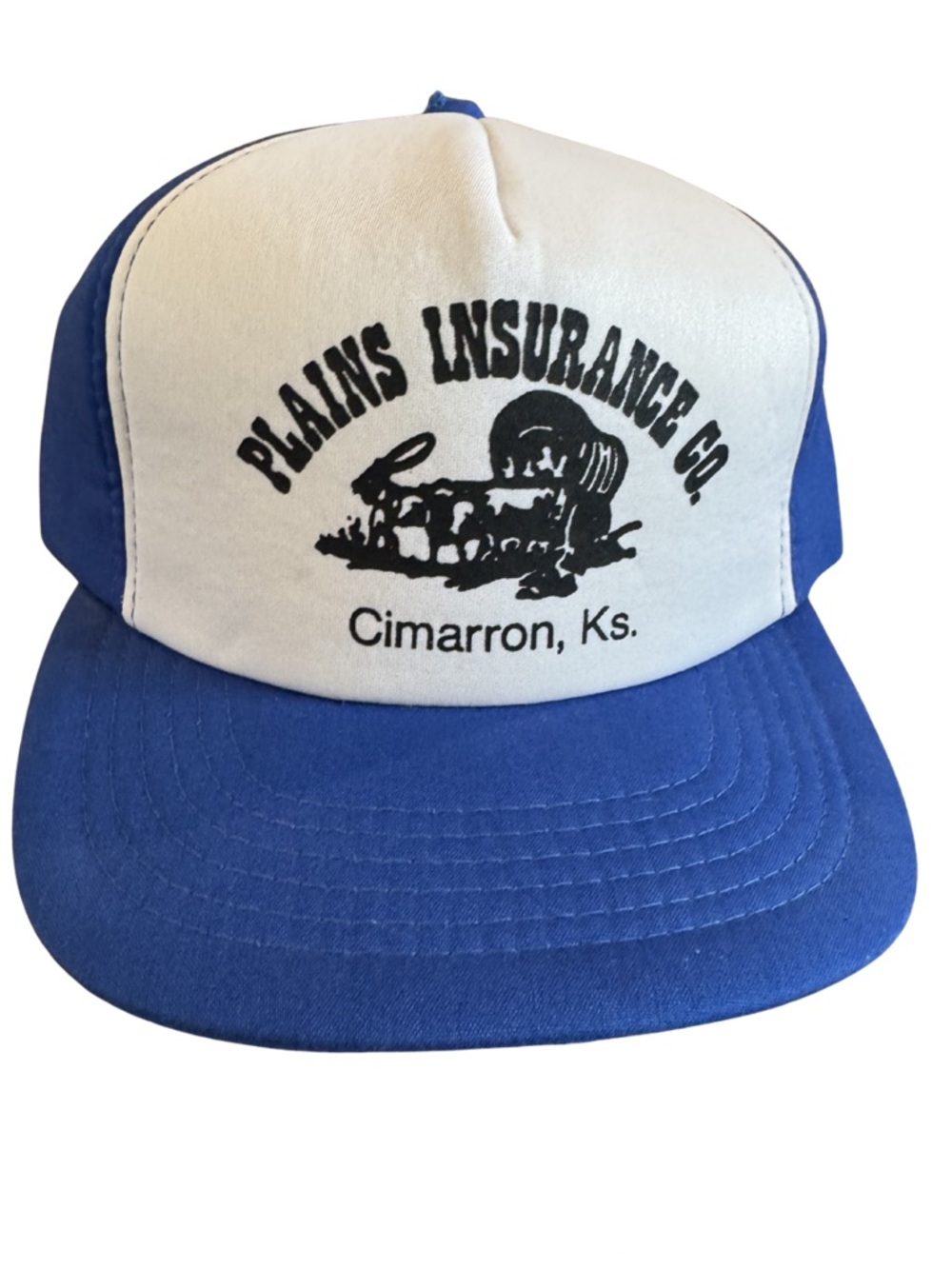 Vintage Plains Insurance Co. Blue & White Truckers Hat